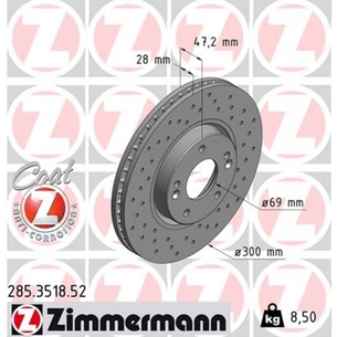 Гальмівний диск ZIMMERMANN 285.3518.52 зображення 1