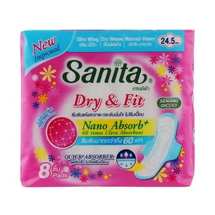 Гігієнічні прокладки Sanita Dry & Fit Slim Wing 24.5 см 8 шт. (8850461090322) зображення 1