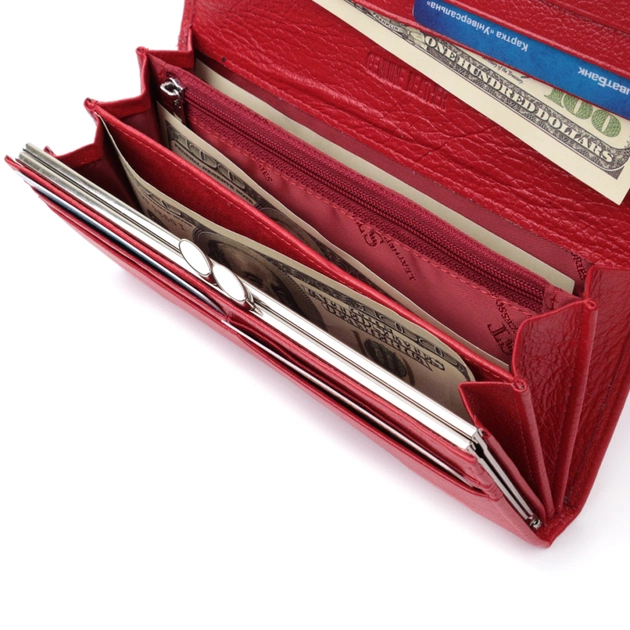 Гаманець ST Leather З натуральної шкіри Червоний (22675) - зображення 7