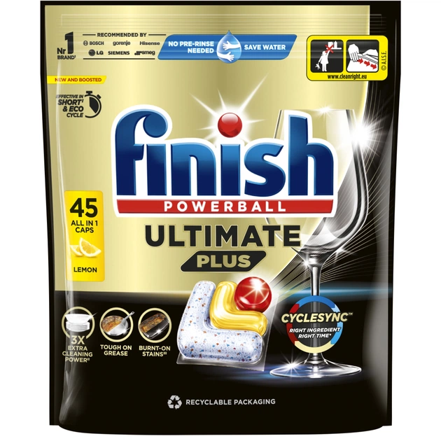Таблетки для посудомийних машин Finish Ultimate Plus All in 1 Lemon 45 шт. (5908252010998) - зображення 1