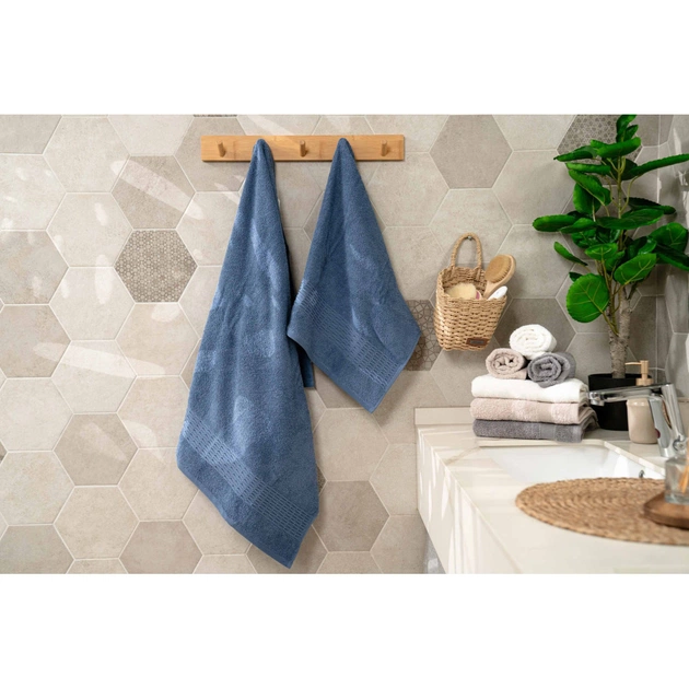 Рушник Ardesto набір махрових Lotus 2 шт 50х90см, 70х140см, 100% бавовна, синій (ART2357NA) - picture 2