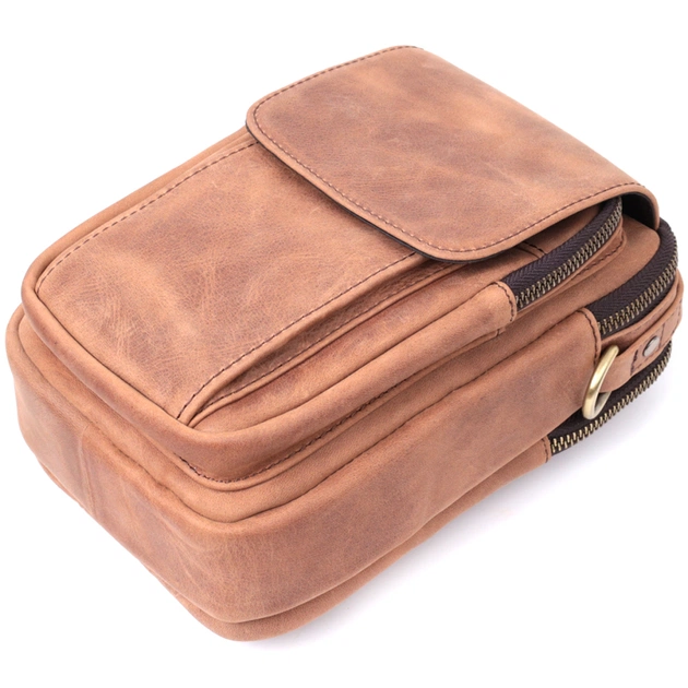 Сумка Vintage Винтажная для мужчин из натуральной кожи Коричневая (22811) - изображение 5