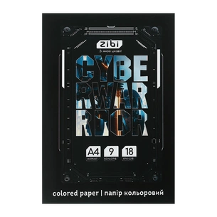 Кольоровий папір ZiBi CYBERWARRIOR, А4, 18 аркушів, 9 кольорів (ZB.1900-03) зображення 1