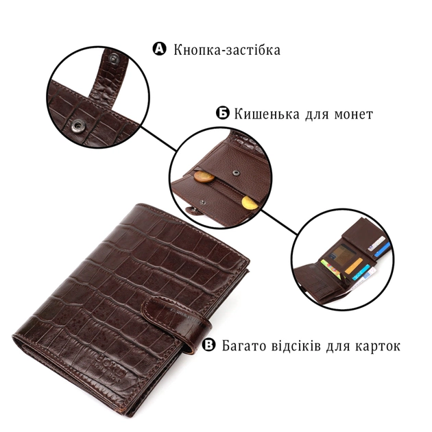 Портмоне Bond Accessories З натуральної шкіри Коричневе (22058) - изображение 4