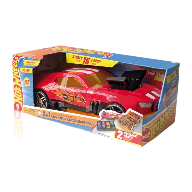 Игровой набор Hot Wheels Гоночный автомобиль-гараж Красный 2 в 1 (HWCC15R) - изображение 1