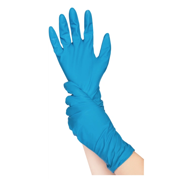 Медичні рукавички MediPlus AmbuPlus Латексні оглядові нестерильні неприпудрені Сині Розмір XL 50 шт. (9551004355869) - picture 2
