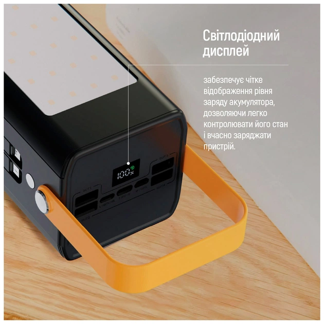 Батарея універсальна ColorWay 80 000 mAh LCD/Lamp (USB/QC3.0 + USB-C/PD/22.5W) Black (CW-PB800LPA8BK-PDD) - зображення 9