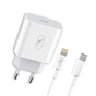Зарядное устройство SkyDolphin SC18EL PD2.0 (1USB-С, 3A) White (MZP-000156) + кабель Lightning - уменьшенное изображение 1