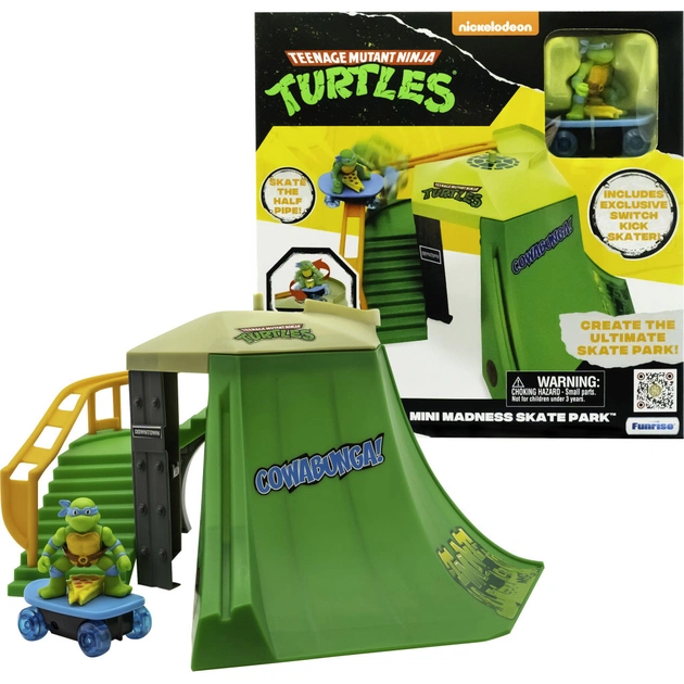 Игровой набор Funrise TMNT Черепашки-ниндзя классические мини Скейт-парк (71053) - изображение 1
