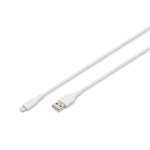 Дата кабель USB 2.0 AM to Lightning 1.0m 12W white Digitus (AK-600108-010-W) зображення 1