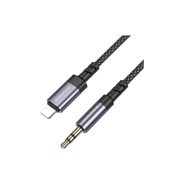 Кабель мультимедійний Lightning to 3.5mm M 1.0m grey BOROFONE (6941991118975) - зображення 6