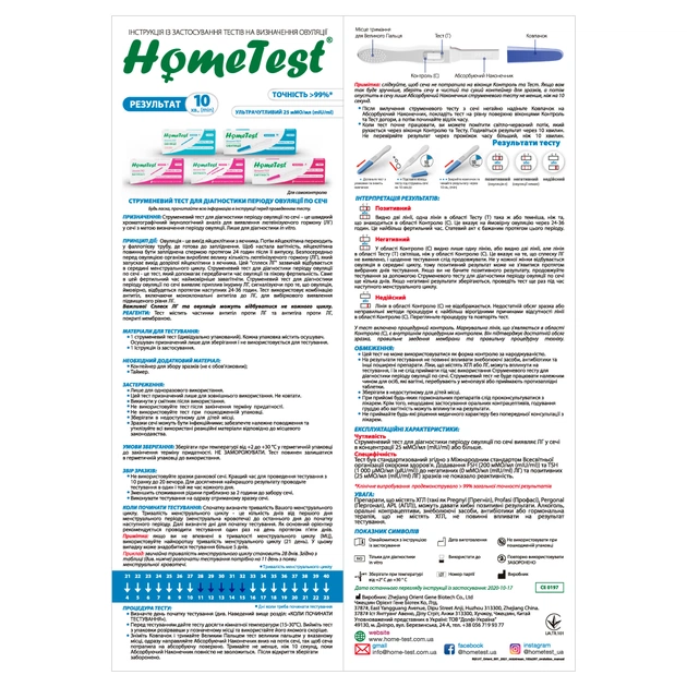 Тест на овуляцію HomeTest струменевий 2 шт. (7640162329699) - picture 3