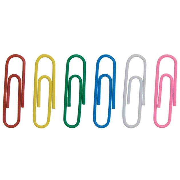 Скріпки канцелярські Buromax 28мм, colored, rounded 100 шт (BM.5015) - picture 1