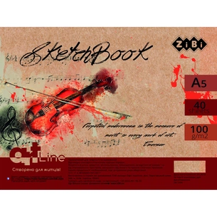 Альбом для малювання ZiBi А5, Скетчбук ART Line 40 аркушів, пружина кремовий блок (ZB.1490) зображення 1