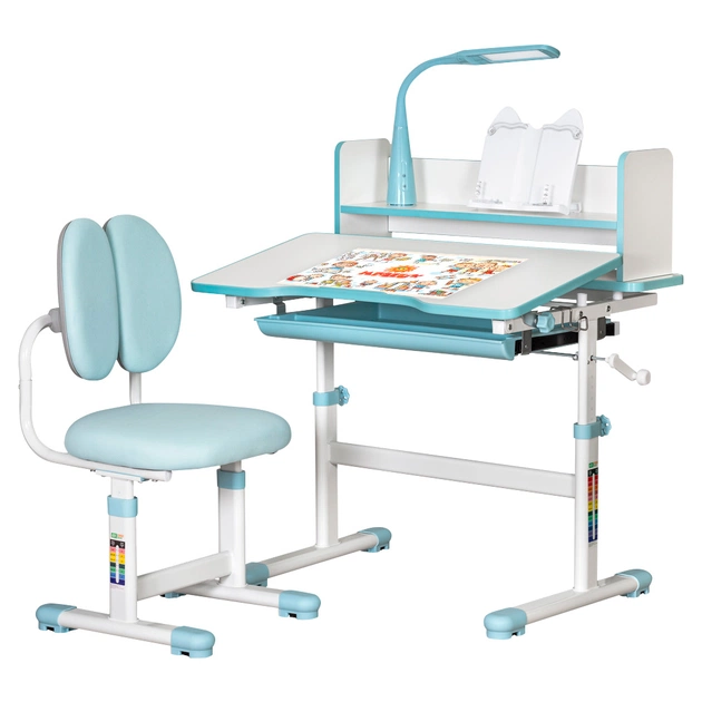 Парта зі стільцем ErgoKids Blue ( +полка+лампа) (BD-24 BL) - picture 1