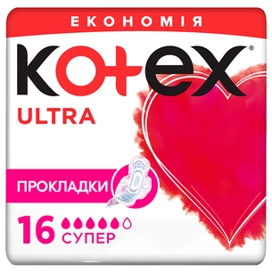 Гігієнічні прокладки Kotex Ultra Super 16 шт. (5029053542652) зображення 1