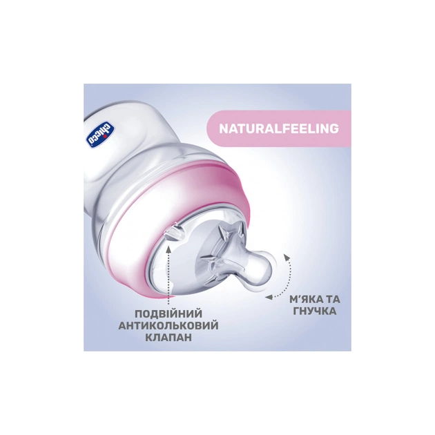 Пляшечка для годування Chicco Natural Feeling Color 150 мл 0 м + Блакитна (81311.20) - picture 3