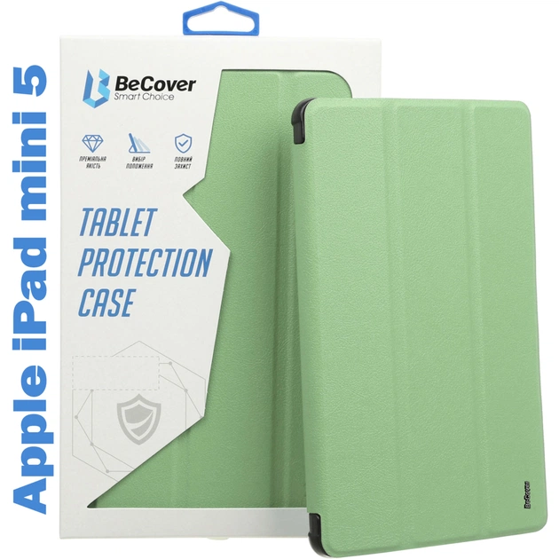 Чохол до планшета BeCover Tri Fold Soft TPU mount Pencil Apple iPad mini 5 Green (708450) - зображення 1