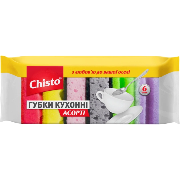 Губки кухонные Chisto Ассорти 6 шт. (4823098407454) - изображение 1