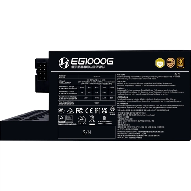 Блок живлення Lian Li 1000W EDGE GOLD Black (G9P.EG1000G.BH00.EU) - зображення 4