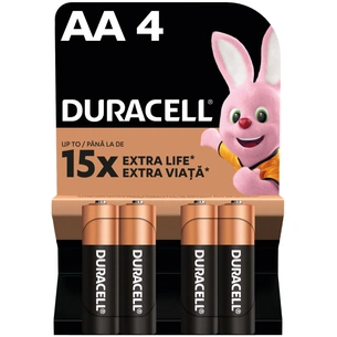 Батарейка Duracell AA лужні 4 шт. в упаковці (5000394052536 / 81551270) зображення 1