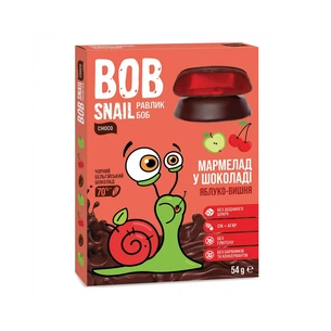 Мармелад Bob Snail Яблуко Вишня в чорному шоколаді 54 г (4820219340928) изображение 1