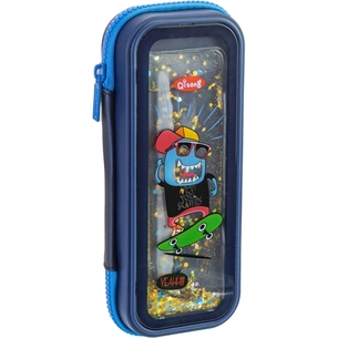 Пенал Cool For School акваріумний 1 відділення з органайзером блакитний (QT-5766-RoyalBlue) зображення 1