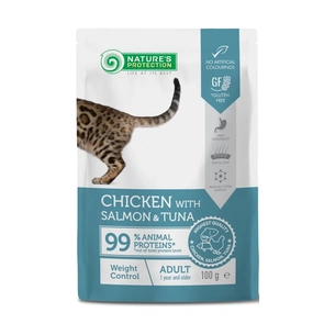 Вологий корм для кішок Nature's Protection Adult cats Weight Control Chicken with Salmon & Tuna 100 г (NPUPF63657) зображення 1