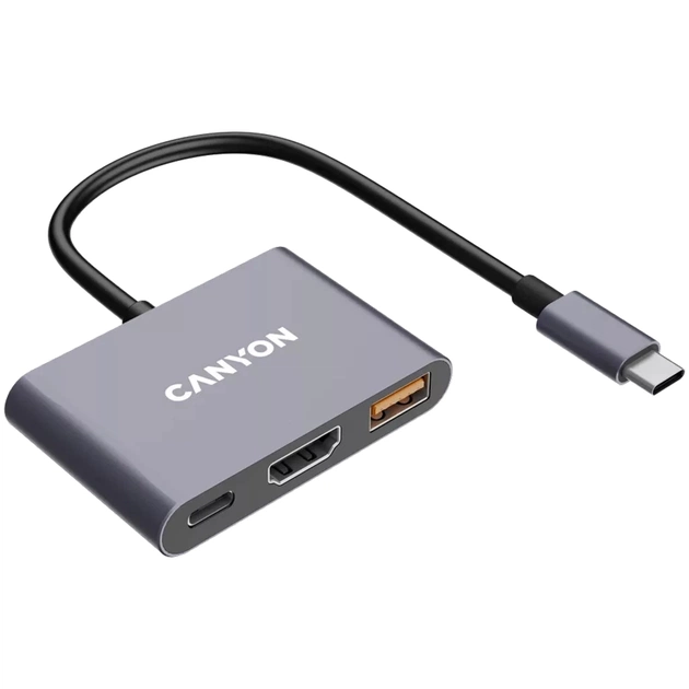 Концентратор Canyon hub DS-4 3in1 USB-C Grey (CNS-TDS4) - picture 4