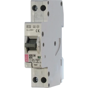 Диференціальний автоматичний вимикач ETI KZS-1M C 10/0,03 тип A (6kA) (універс. підключення) зображення 1