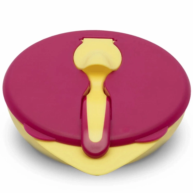 Набір дитячого посуду Baboo тарілочка з кришкою та ложечкою червона (90424) - picture 1