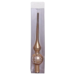 Верхівка на ялинку Chomik з малюнком 20 см, пластик, золота (5900779830448_1) изображение 1