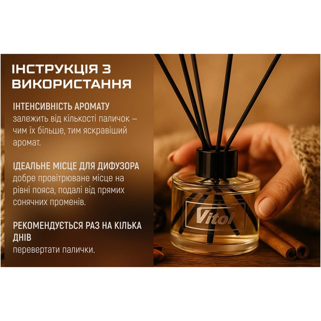 Ароматизатор для автомобіля VITOL Home Sticks Winter Plum 130 мл (VHS06) - picture 10