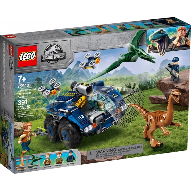 Конструктор LEGO Jurassic World Втеча галіміма та птеранодона 391 деталь (75940) - изображение 1