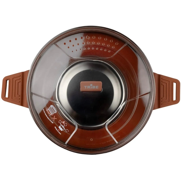 Котел туристический Tribe Collapsible Pot 2,5 л силіконовий brown (T-FF-0025-brown) - изображение 4