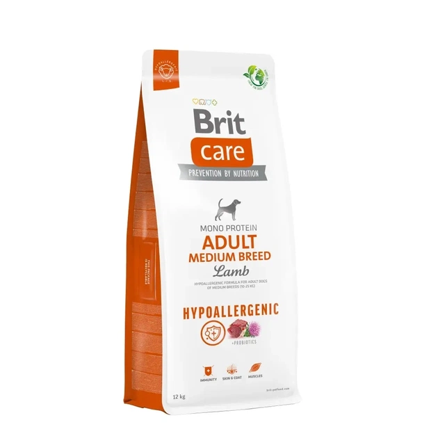 Сухий корм для собак Brit Care Dog Hypoallergenic Adult Medium Breed гіпоалергенний з ягням 12 кг (8595602559015) - зображення 1