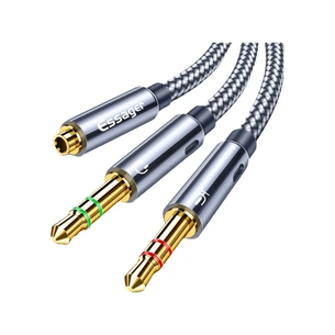 Кабель мультимедійний 3.5mm F to 2x3.5mm M 0.25m black Essager (EYPS35-TLB0G) зображення 1