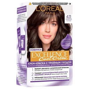 Фарба для волосся L'Oreal Paris Excellence Cool Creme 4.11 Ультрапопелястий каштановий (3600523943067) зображення 1