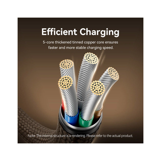 Дата кабель USB-C to USB-C 1.0m 3A aluminum gold Vention (TRDJF) - picture 7