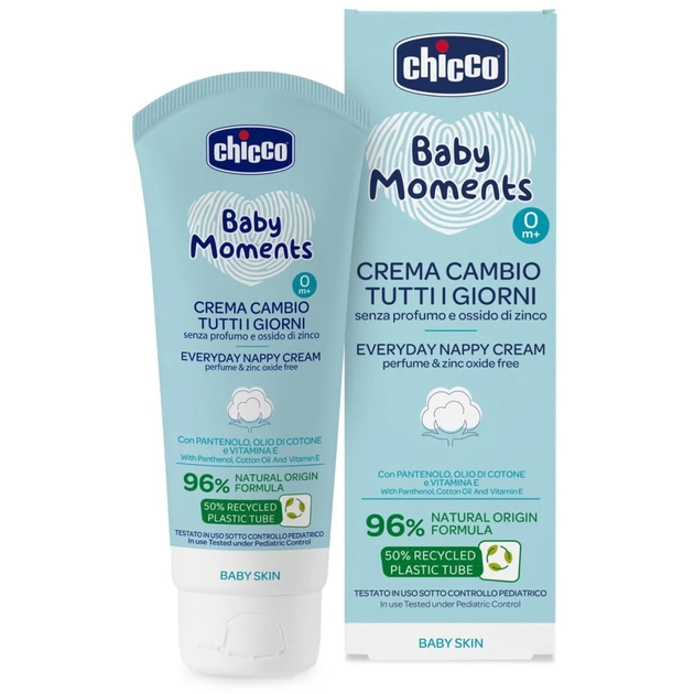 Детский крем Chicco Baby Moments захисний щоденний з патенолом під підгузок 100 мл (11641.00) - изображение 3