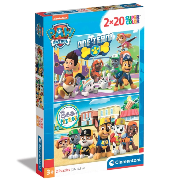 Пазл Clementoni 2 в 1 Paw Patrol, 2 по 20 элементов (24779) - изображение 1