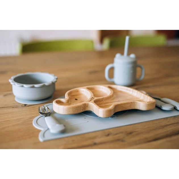 Набір дитячого посуду FreeON Lion силіконовий килимок для годування,, grey (46378) - picture 2