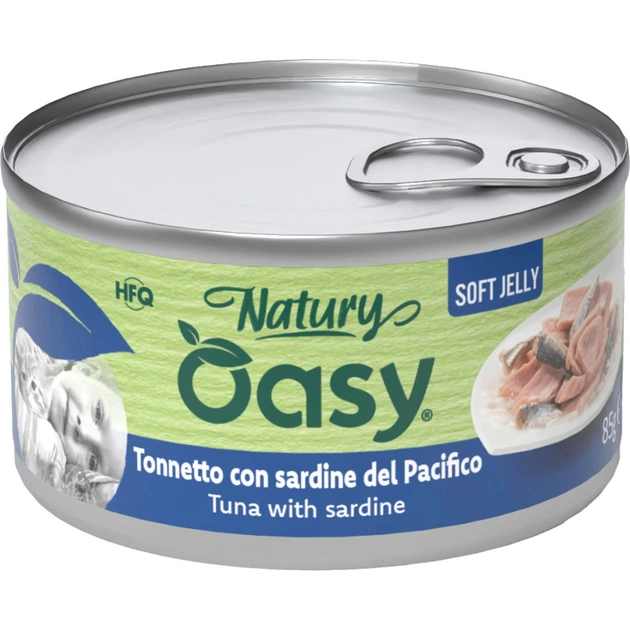 Консервы для кошек OASY Wet Natury с тунцем и сардинами 85 г (8054329513132) - изображение 1