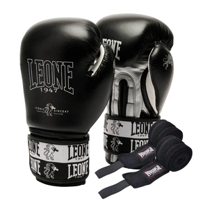 Боксерські рукавички Leone GN208 Iconic Black 16 унцій (бинти в комплекті) (GN208_Black_16oz) зображення 1