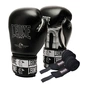 Боксерские перчатки Leone GN208 Iconic Black 16 oz (bynty v komplekti) (GN208_Black_16oz) - уменьшенное изображение 1