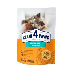 Сухий корм для кішок Club 4 Paws Преміум для стерилізованих з індичкою 900 г (4820269144910) зображення 1