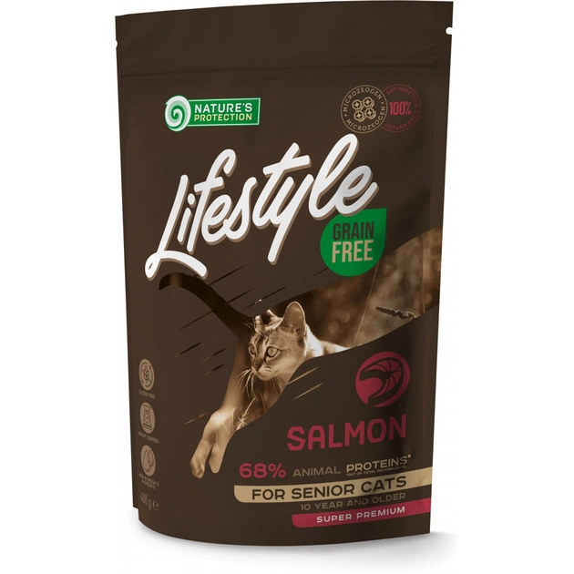 Сухой корм для кошек Nature's Protection Lifestyle Grain Free Salmon Senior Cat 400 г (NPLS45955) - изображение 1