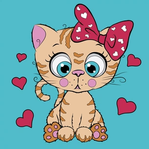 Картина по номерам Santi Рудий котик 25*25 см неонові фарби (954600) зображення 1