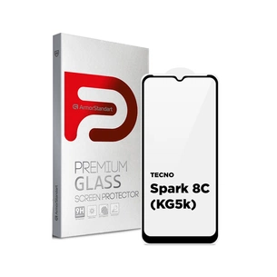 Скло захисне Armorstandart Full Glue TECNO Spark 8C (KG5k) Black (ARM64523) зображення 1