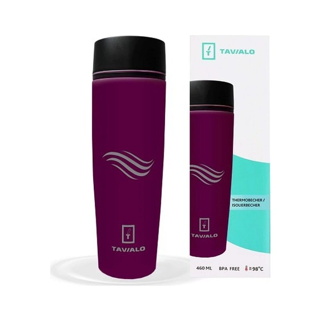 Термокружка Tavialo матовий бордовий колір + 2 ущільнювальних кільця 460 мл (190460103) - зображення 3